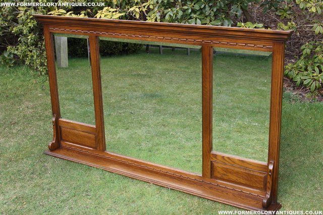 Image 20 of OLD CHARM OAK OVERMANTEL FIRE SURROUND SIDEBOARD HALL MIRROR