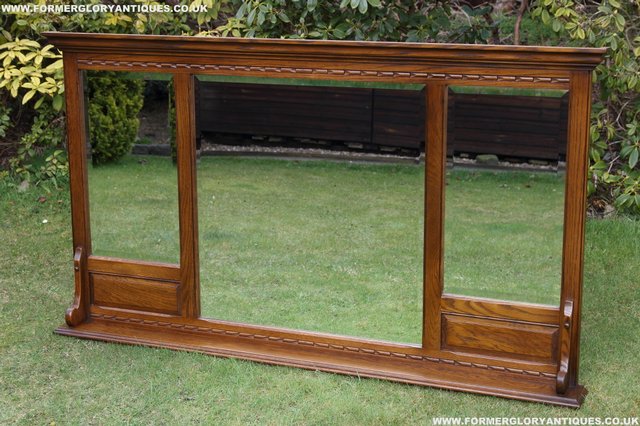 Image 21 of OLD CHARM OAK OVERMANTEL FIRE SURROUND SIDEBOARD HALL MIRROR
