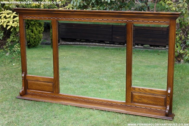Image 31 of OLD CHARM OAK OVERMANTEL FIRE SURROUND SIDEBOARD HALL MIRROR