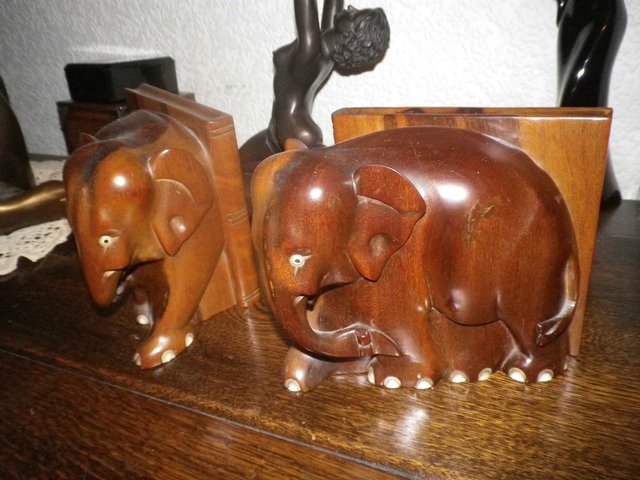 Image 2 of Elephant carved  Bookends