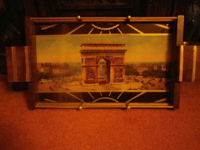 Preview of the first image of Parisian Galleried Tray with Musical mechanism.
