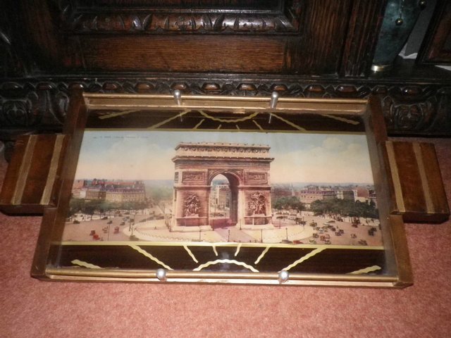 Image 2 of Parisian Galleried Tray with Musical mechanism