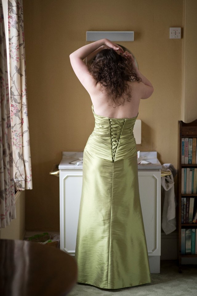 Preview of the first image of Kelsey Rose Bridesmaid's Dress, full length, size 12.