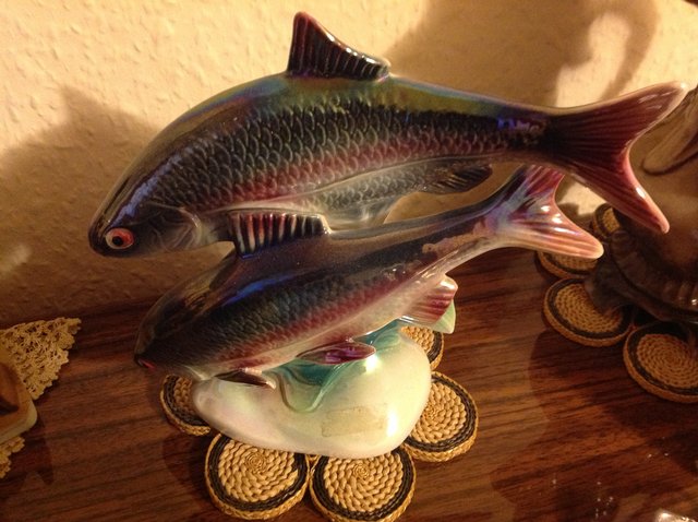 Preview of the first image of Rare "Jema" Fishes Porcelain Figure ornament.
