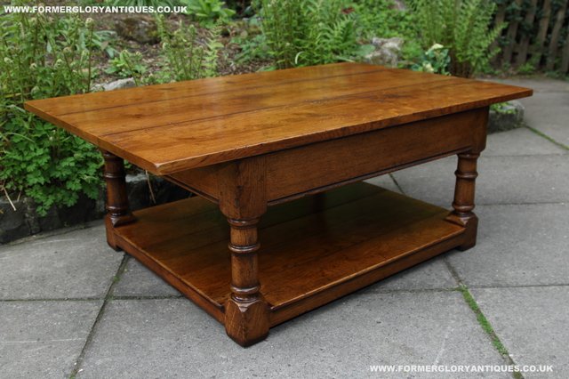 Preview of the first image of TITCHMARSH GOODWIN STYLE OAK POTBOARD SIDE END COFFEE TABLE.