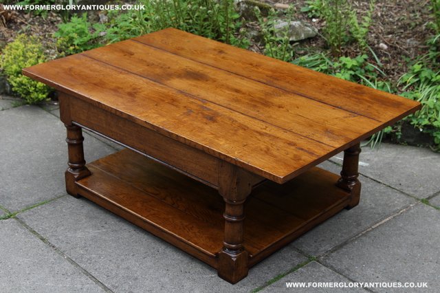 Image 3 of TITCHMARSH GOODWIN STYLE OAK POTBOARD SIDE END COFFEE TABLE