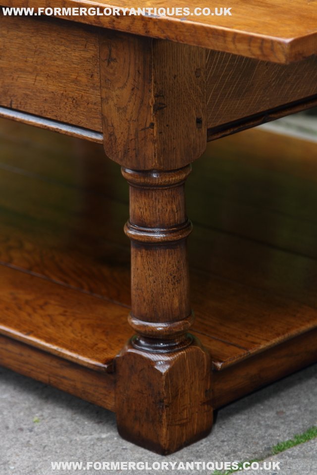 Image 9 of TITCHMARSH GOODWIN STYLE OAK POTBOARD SIDE END COFFEE TABLE