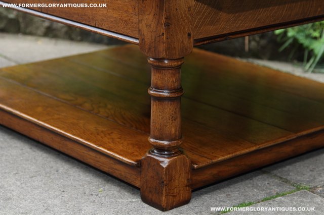 Image 15 of TITCHMARSH GOODWIN STYLE OAK POTBOARD SIDE END COFFEE TABLE