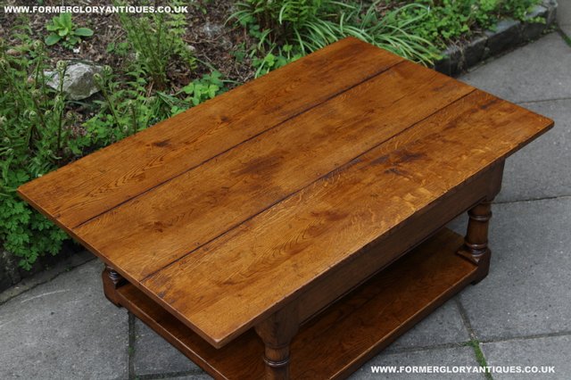 Image 27 of TITCHMARSH GOODWIN STYLE OAK POTBOARD SIDE END COFFEE TABLE