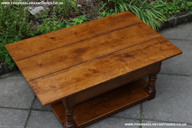 Image 35 of TITCHMARSH GOODWIN STYLE OAK POTBOARD SIDE END COFFEE TABLE