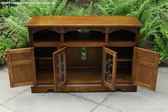 Image 4 of OLD CHARM OAK TV DVD HI-FI CD CABINET STAND TABLE SIDEBOARD