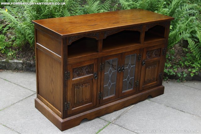Image 20 of OLD CHARM OAK TV DVD HI-FI CD CABINET STAND TABLE SIDEBOARD