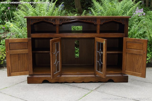 Image 23 of OLD CHARM OAK TV DVD HI-FI CD CABINET STAND TABLE SIDEBOARD