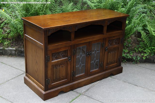 Image 37 of OLD CHARM OAK TV DVD HI-FI CD CABINET STAND TABLE SIDEBOARD