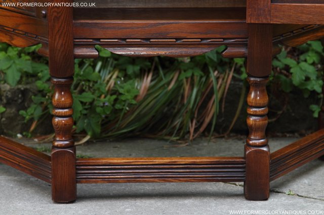 Image 25 of OLD CHARM OAK CABINET CANTED LAMP TABLE CUPBOARD SIDEBOARD