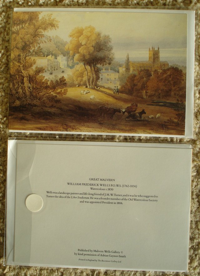 Preview of the first image of NEW BLANK GREETING CARD WITH GREAT MALVERN WATERCOLOUR SCENE.