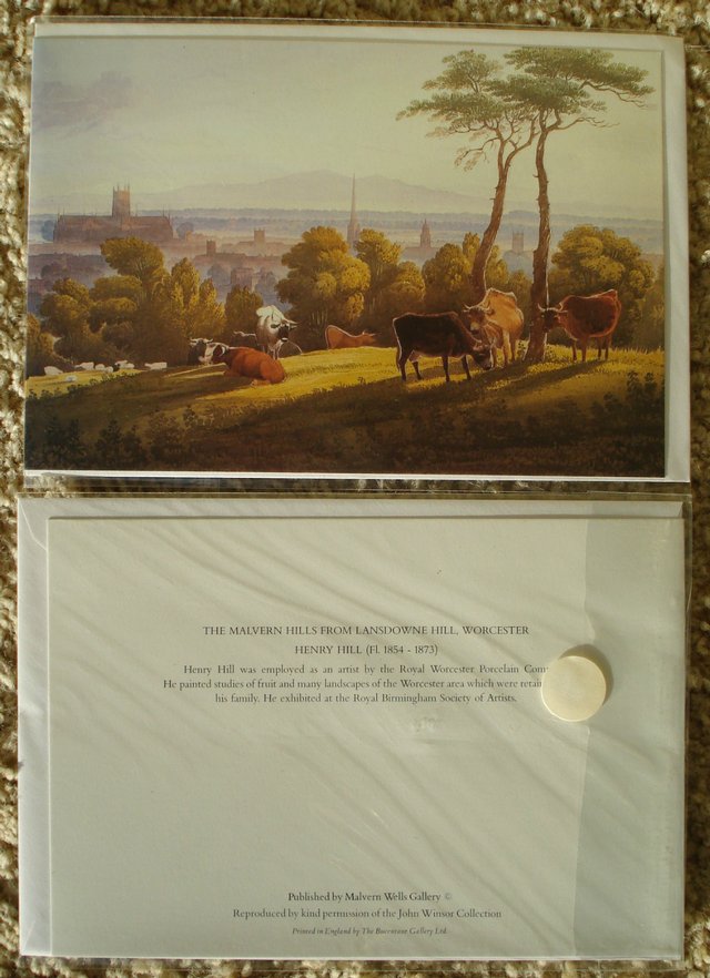 Preview of the first image of NEW BLANK GREETING CARD WITH MALVERN HILLS WATERCOLOUR SCENE.