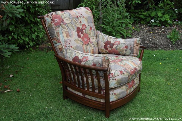 Preview of the first image of ERCOL RENAISSANCE ASH FRUITWOOD ARMCHAIR SEAT CUSHIONS.
