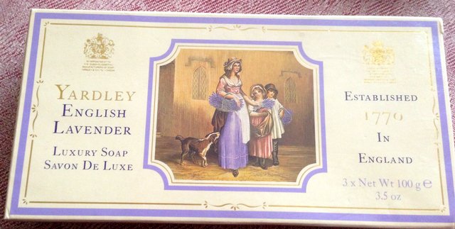 Preview of the first image of SEALED BOX OF 3 YARDLEY ENGLISH LAVENDER DELUXE SOAPS.