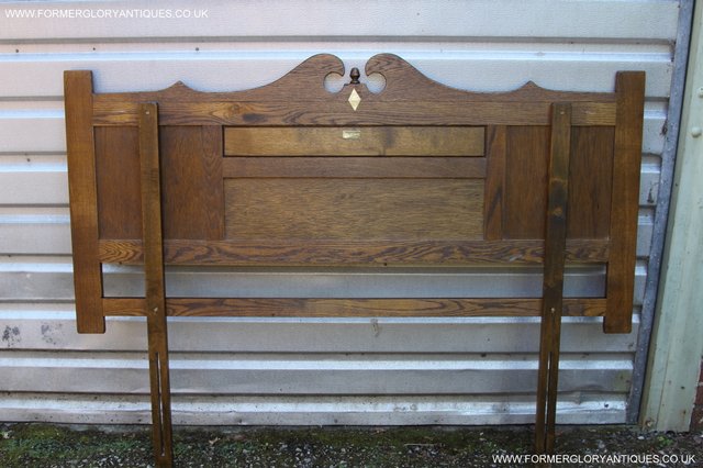 Image 3 of OLD CHARM CARVED LIGHT OAK BEDROOM DOUBLE BED HEADBOARD