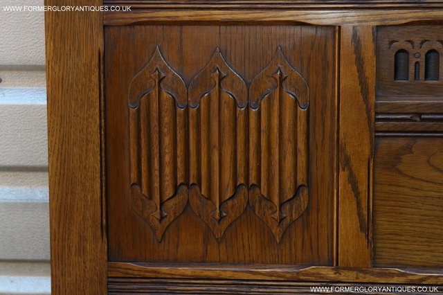 Image 6 of OLD CHARM CARVED LIGHT OAK BEDROOM DOUBLE BED HEADBOARD