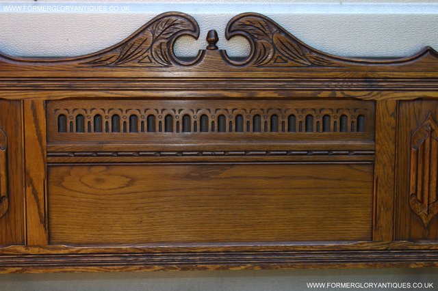 Image 7 of OLD CHARM CARVED LIGHT OAK BEDROOM DOUBLE BED HEADBOARD