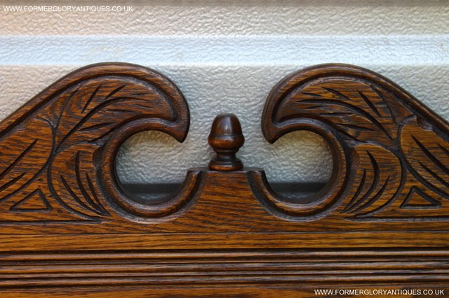 Image 9 of OLD CHARM CARVED LIGHT OAK BEDROOM DOUBLE BED HEADBOARD
