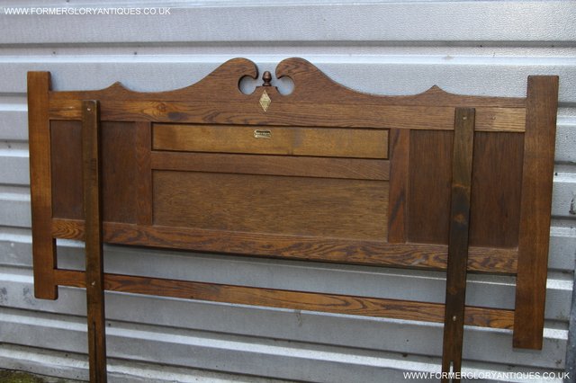 Image 16 of OLD CHARM CARVED LIGHT OAK BEDROOM DOUBLE BED HEADBOARD