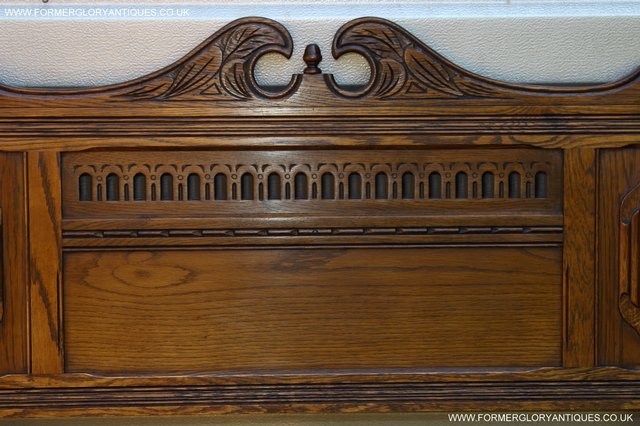 Image 18 of OLD CHARM CARVED LIGHT OAK BEDROOM DOUBLE BED HEADBOARD