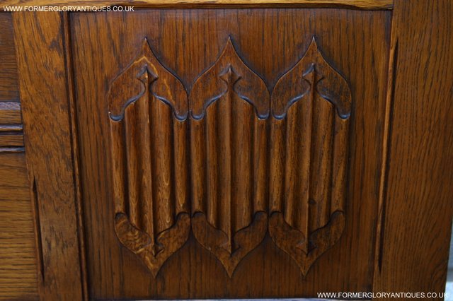 Image 21 of OLD CHARM CARVED LIGHT OAK BEDROOM DOUBLE BED HEADBOARD