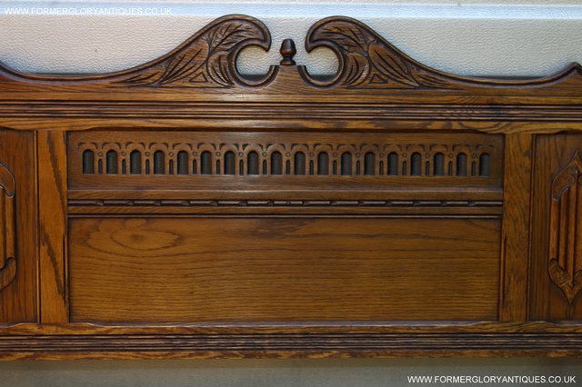 Image 26 of OLD CHARM CARVED LIGHT OAK BEDROOM DOUBLE BED HEADBOARD
