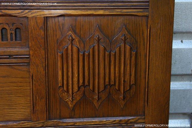 Image 27 of OLD CHARM CARVED LIGHT OAK BEDROOM DOUBLE BED HEADBOARD