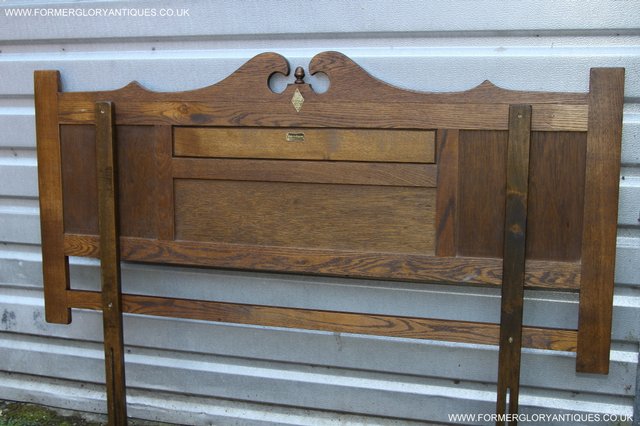 Image 28 of OLD CHARM CARVED LIGHT OAK BEDROOM DOUBLE BED HEADBOARD