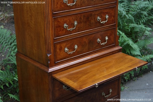Image 6 of BEVAN FUNNELL MAHOGANY BURR WALNUT CHEST ON CHEST OF DRAWERS