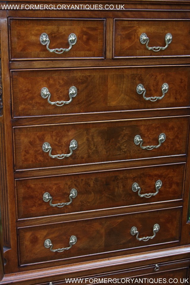 Image 8 of BEVAN FUNNELL MAHOGANY BURR WALNUT CHEST ON CHEST OF DRAWERS