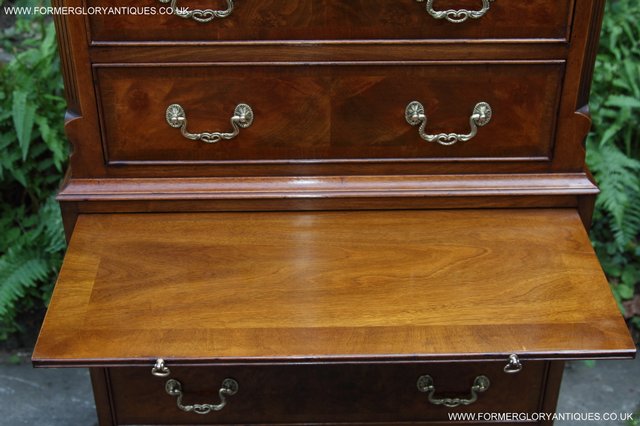 Image 12 of BEVAN FUNNELL MAHOGANY BURR WALNUT CHEST ON CHEST OF DRAWERS