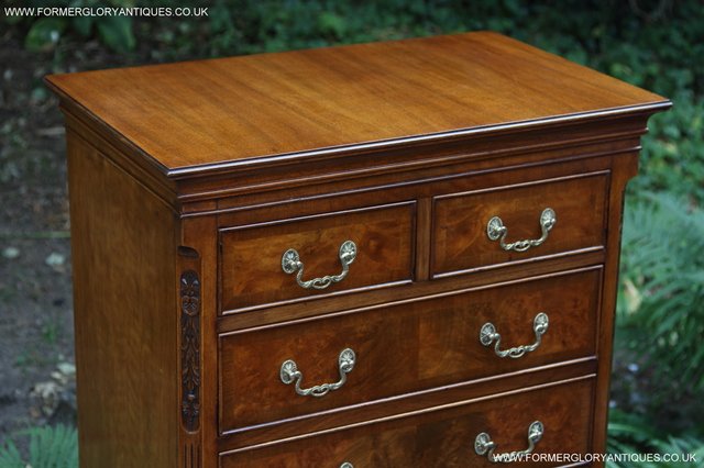Image 16 of BEVAN FUNNELL MAHOGANY BURR WALNUT CHEST ON CHEST OF DRAWERS
