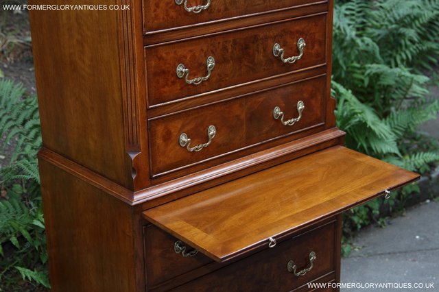 Image 25 of BEVAN FUNNELL MAHOGANY BURR WALNUT CHEST ON CHEST OF DRAWERS