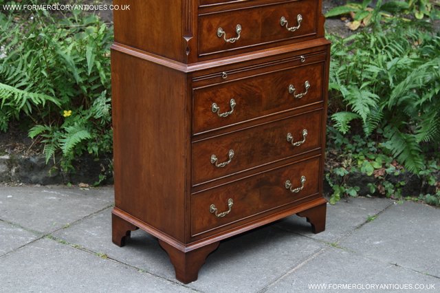 Image 30 of BEVAN FUNNELL MAHOGANY BURR WALNUT CHEST ON CHEST OF DRAWERS