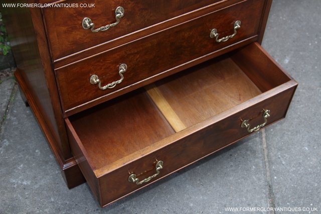 Image 36 of BEVAN FUNNELL MAHOGANY BURR WALNUT CHEST ON CHEST OF DRAWERS