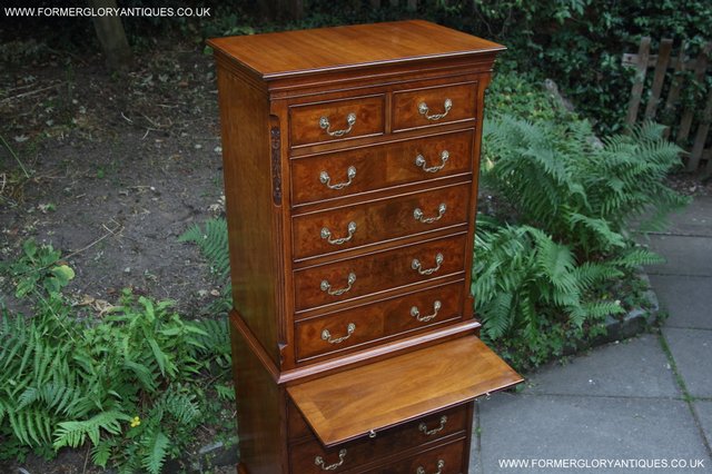 Image 37 of BEVAN FUNNELL MAHOGANY BURR WALNUT CHEST ON CHEST OF DRAWERS