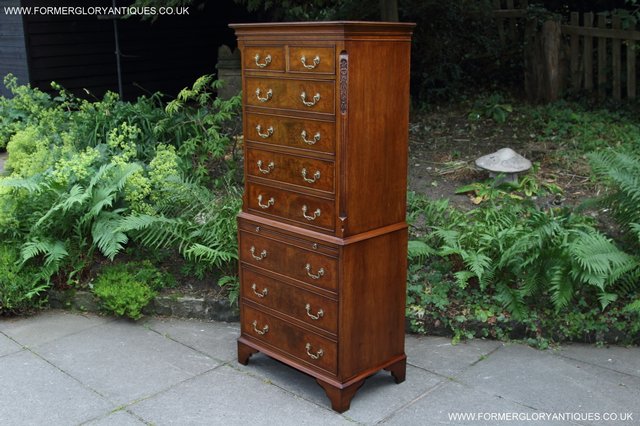 Image 40 of BEVAN FUNNELL MAHOGANY BURR WALNUT CHEST ON CHEST OF DRAWERS