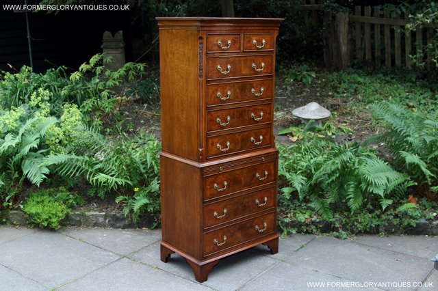 Image 41 of BEVAN FUNNELL MAHOGANY BURR WALNUT CHEST ON CHEST OF DRAWERS