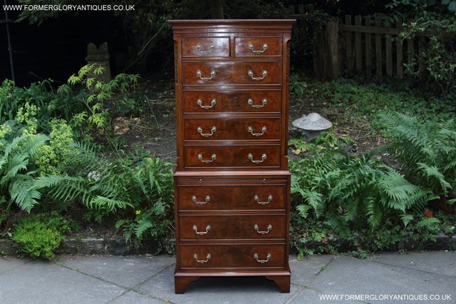 Image 45 of BEVAN FUNNELL MAHOGANY BURR WALNUT CHEST ON CHEST OF DRAWERS