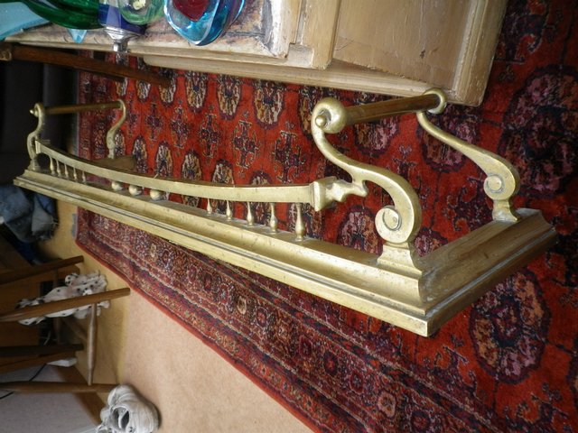 Image 3 of Ornate Victorian Brass Fire Kerb