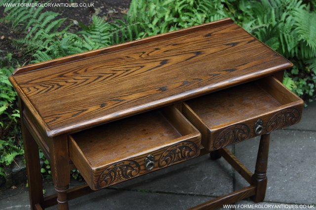 Image 2 of OLD CHARM LIGHT OAK OCCASIONAL COFFEE HALL SERVING TABLE