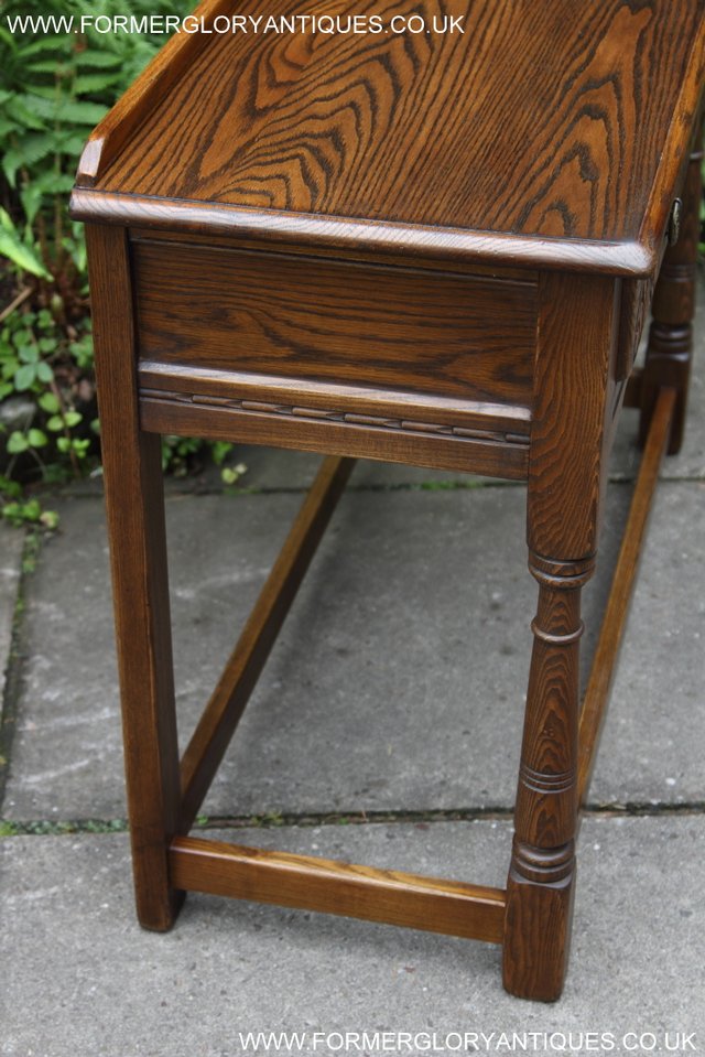 Image 5 of OLD CHARM LIGHT OAK OCCASIONAL COFFEE HALL SERVING TABLE