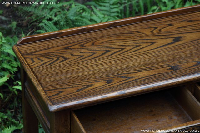 Image 6 of OLD CHARM LIGHT OAK OCCASIONAL COFFEE HALL SERVING TABLE