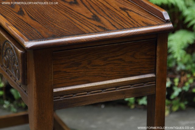 Image 9 of OLD CHARM LIGHT OAK OCCASIONAL COFFEE HALL SERVING TABLE
