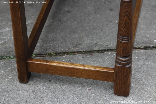 Image 15 of OLD CHARM LIGHT OAK OCCASIONAL COFFEE HALL SERVING TABLE